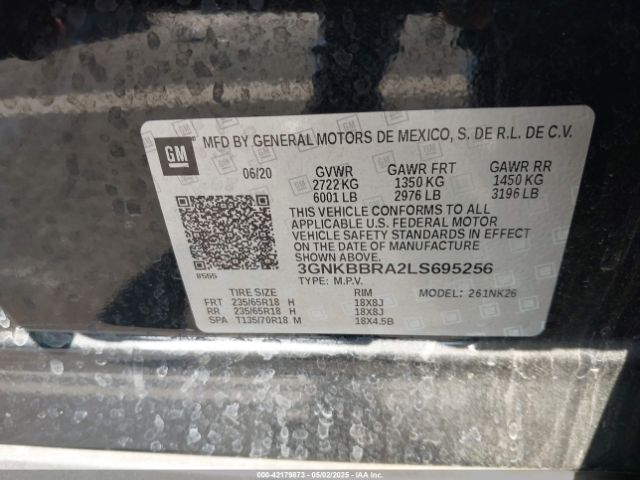 3GNKBBRA2LS695256 Chevrolet Blazer Fwd 1lt