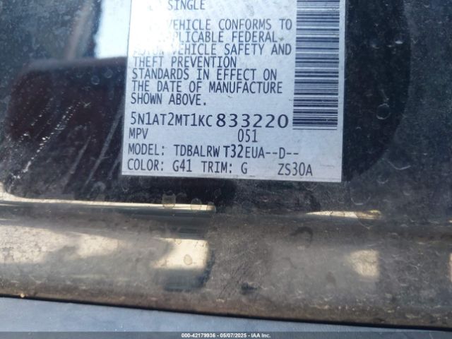 5N1AT2MT1KC833220 Nissan Rogue Sl