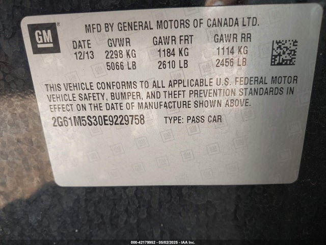 2014 CADILLAC XTS 2G61M5S30E9229758 Photo 8