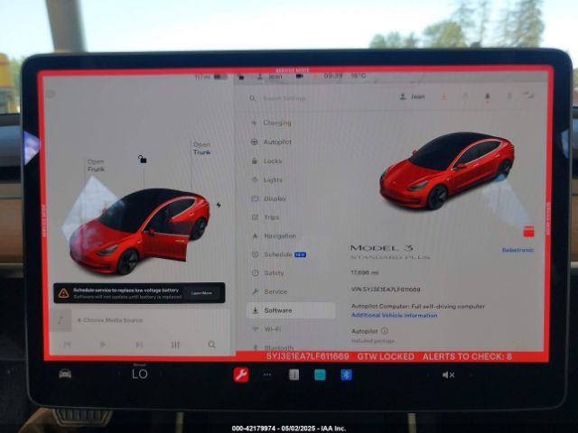 5YJ3E1EA7LF611669 Tesla Model 3 Standard Range Plus Rear-wheel Drive/standard Range Rear-wheel Drive