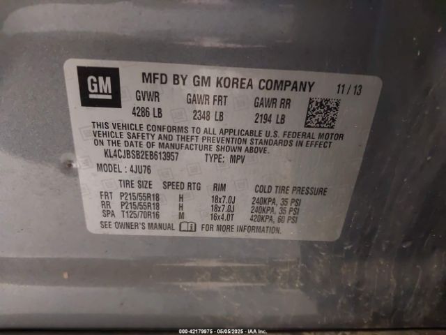 KL4CJBSB2EB613957 Buick Encore Convenience