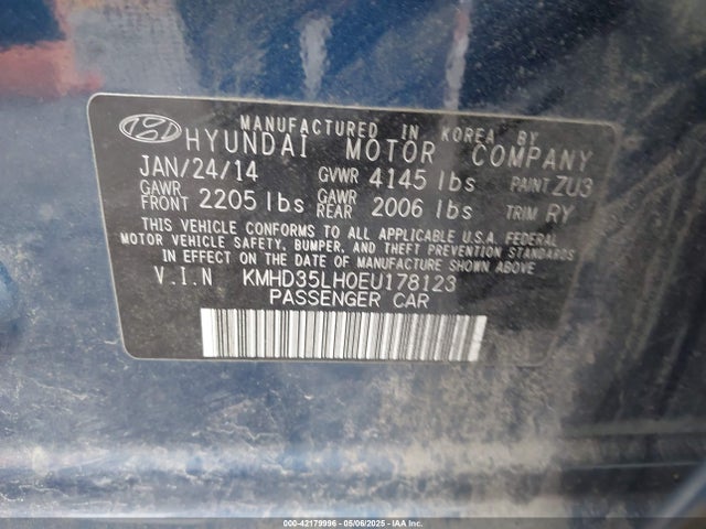 KMHD35LH0EU178123 Hyundai ELANTRA GT