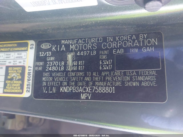 KNDPB3ACXE7588801 KIA Sportage Lx