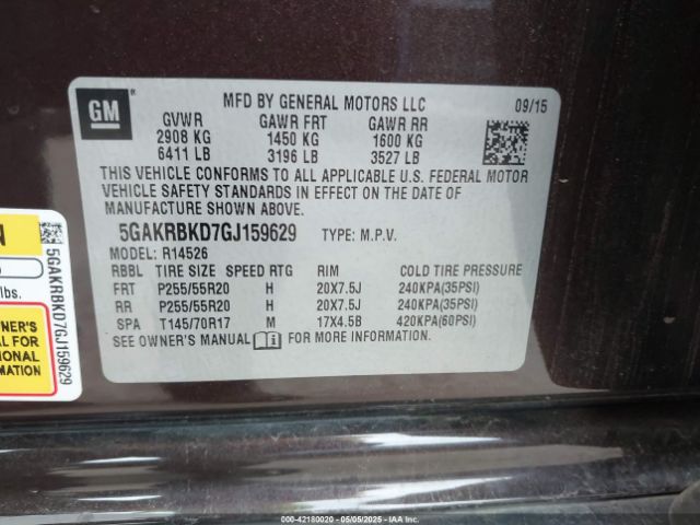 5GAKRBKD7GJ159629 Buick Enclave Leather