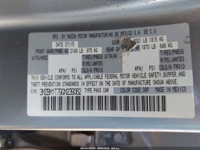 3MZBM1T79GM239062 Mazda Mazda3 I Sport