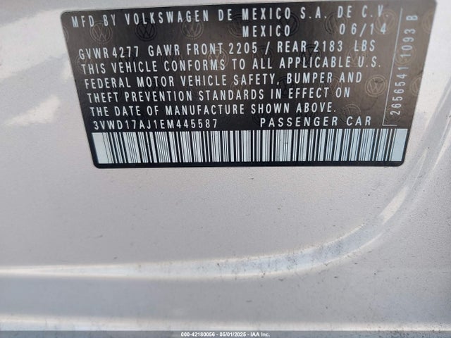 3VWD17AJ1EM445587 Volkswagen Jetta 1.8t Se
