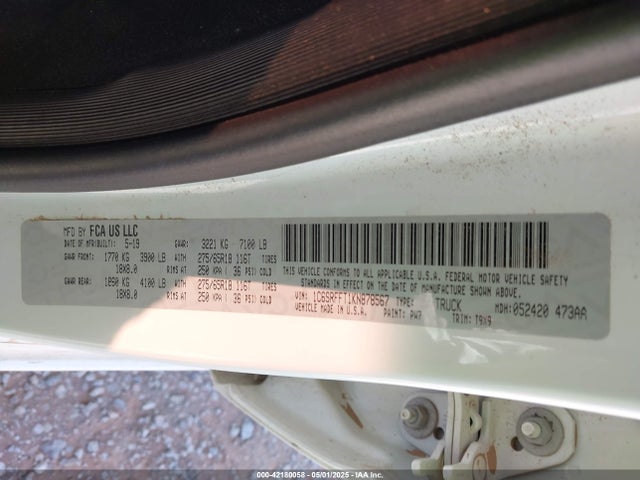 1C6SRFFT1KN878567 RAM 2019
