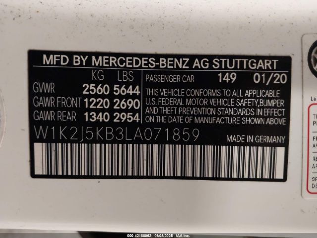 2020 MERCEDES-BENZ CLS 450 W1K2J5KB3LA071859 Photo 8