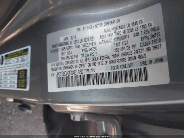 JM3TB2CA2F0451180 Mazda Cx-9 Touring