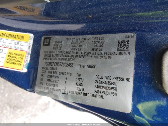 1GCNCPEH5EZ302486 Chevrolet Silverado 1500 Work Truck 1wt