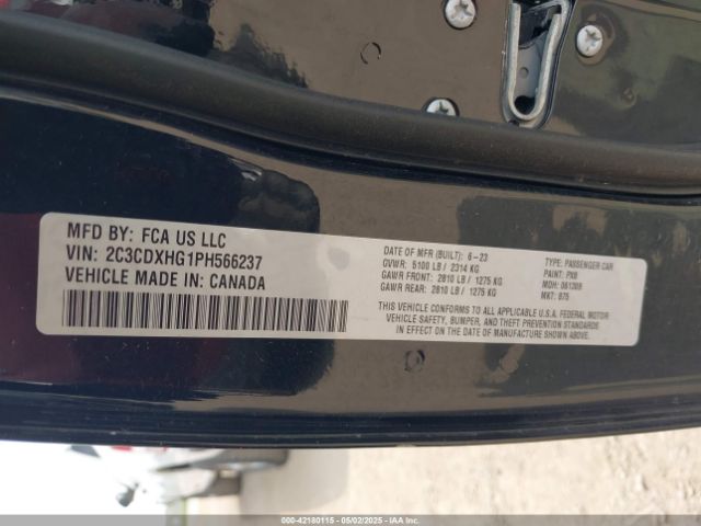 2C3CDXHG1PH566237 Dodge CHARGER GT