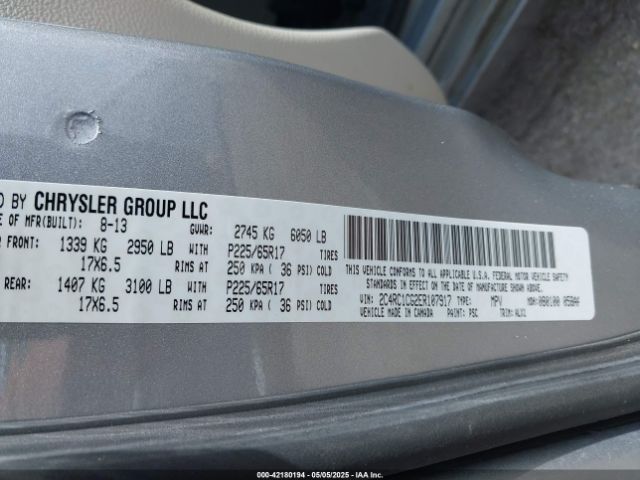 2014 CHRYSLER TOWN & COUNTRY 2C4RC1CG2ER107917 Photo 8