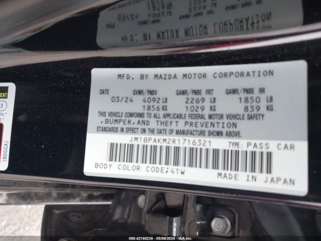 JM1BPAKM2R1716321 Mazda Mazda3 2.5 S Select Sport