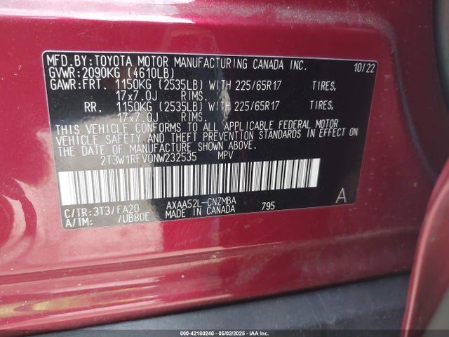 Toyota Rav4 Xle 2022 2T3W1RFV0NW232535 Image 9