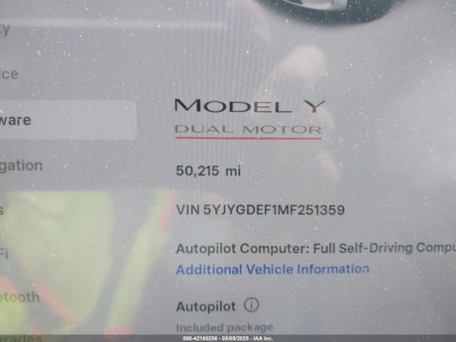 2021 TESLA MODEL Y 5YJYGDEF1MF251359 Photo 6
