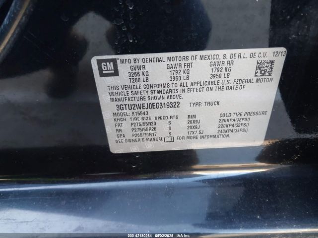 3GTU2WEJ0EG319322 GMC Sierra 1500 Denali