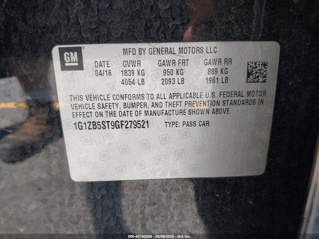 1G1ZB5ST9GF279521 Chevrolet MALIBU LS