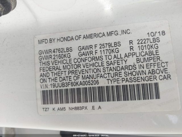 2019 ACURA TLX 19UUB3F60KA005206 Photo 8