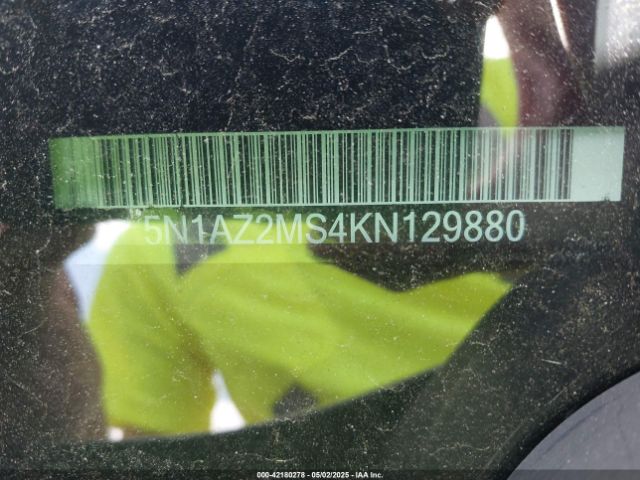 5N1AZ2MS4KN129880 Nissan MURANO SL