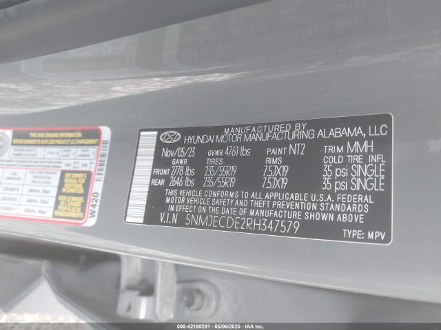 5NMJECDE2RH347579 Hyundai Tucson Limited