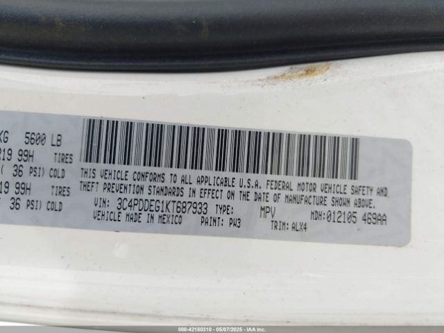 3C4PDDEG1KT687933 Dodge Journey Gt Awd