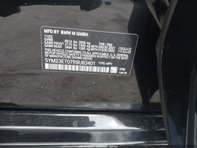 5YM23ET07R9U83401 BMW X6 M