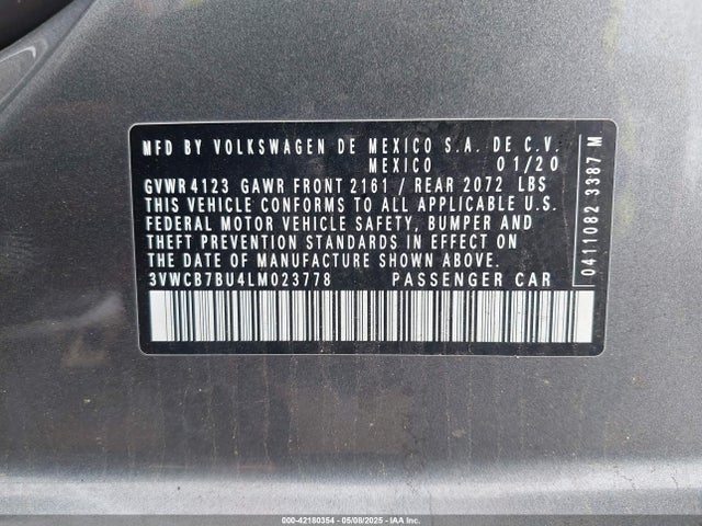 3VWCB7BU4LM023778 Volkswagen Jetta 1.4t R-line/1.4t S/1.4t Se