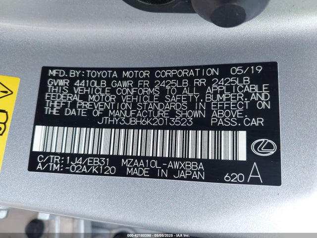 JTHY3JBH6K2013523 Lexus m20a-fks