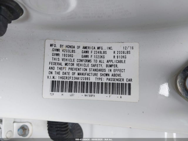 1HGCR2F33HA120995 Honda ACCORD LX