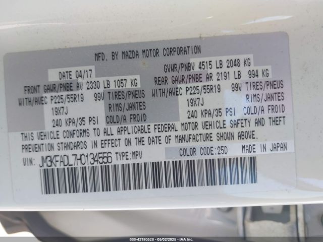 JM3KFADL7H0134556 Mazda Cx-5 Grand Touring