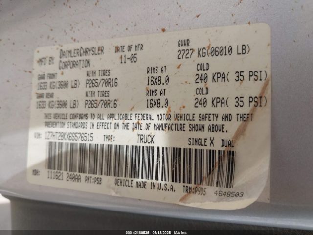 2006 MITSUBISHI RAIDER 1Z7HT28KX6S576515 Photo 8