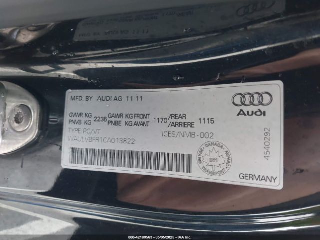 2012 AUDI S5 WAULVBFR1CA013822 Photo 8