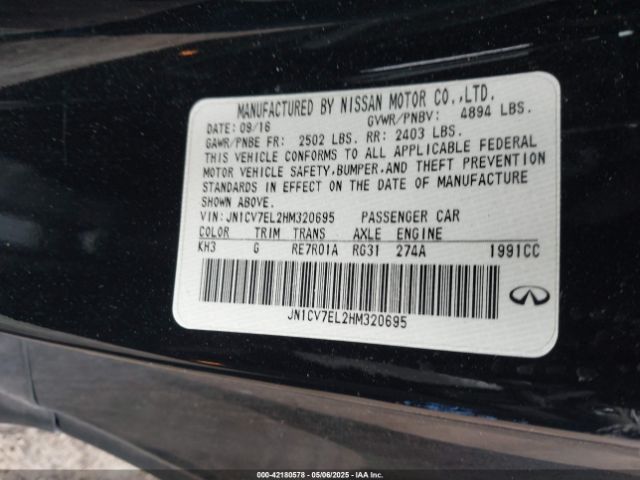 2017 INFINITI Q60 JN1CV7EL2HM320695 Photo 8