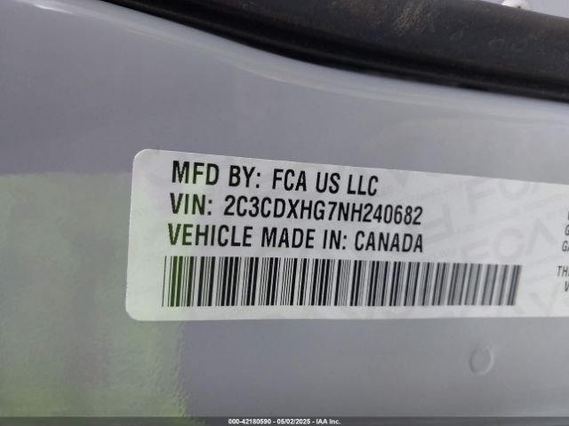 2C3CDXHG7NH240682 Dodge Charger Gt Rwd