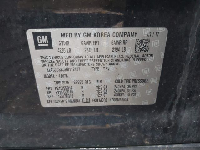 KL4CJCSB5HB112457 Buick Encore Essence