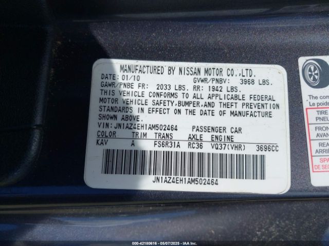 2010 NISSAN 370Z JN1AZ4EH1AM502464 Photo 8