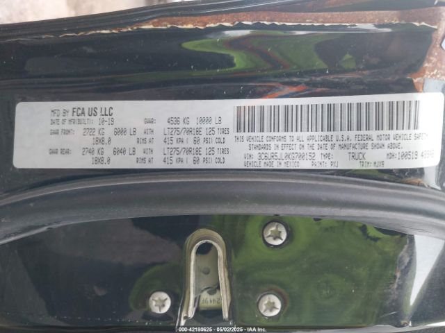3C6UR5JL0KG700152 RAM 2500 Big Horn