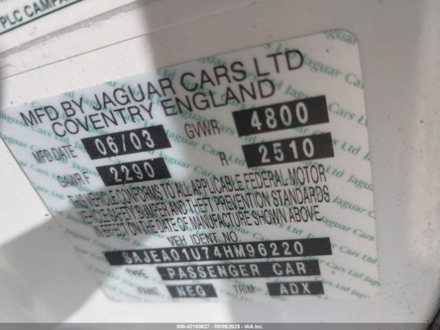 2004 JAGUAR S-TYPE SAJEA01U74HM96220 Photo 8