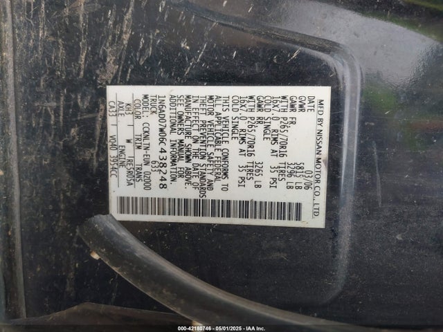 2006 NISSAN FRONTIER 1N6AD07W06C438248 Photo 8