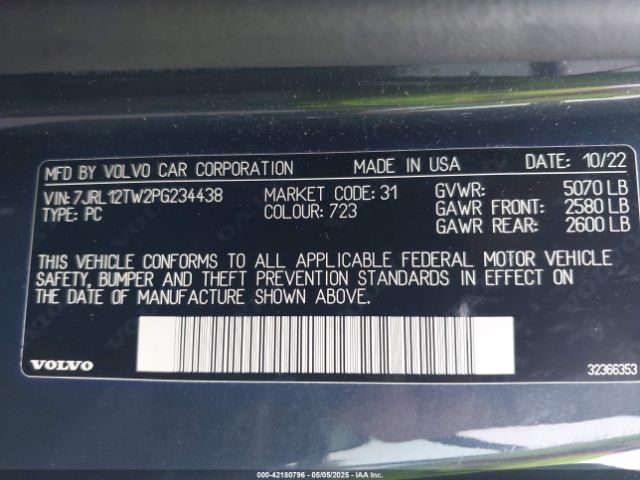 2023 VOLVO S60 7JRL12TW2PG234438 Photo 8