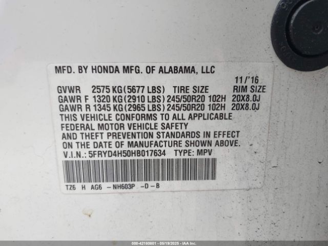 2017 ACURA MDX 5FRYD4H50HB017634 Photo 8
