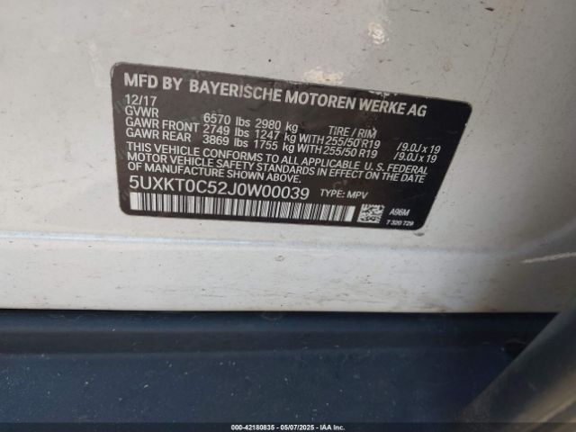 2018 BMW X5 EDRIVE 5UXKT0C52J0W00039 Photo 8
