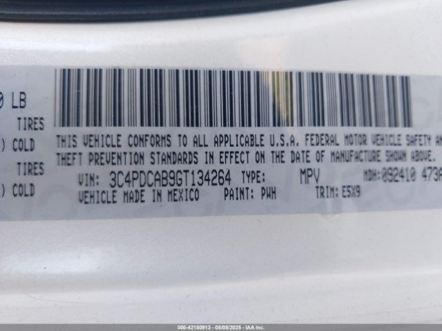 3C4PDCAB9GT134264 Dodge JOURNEY SE