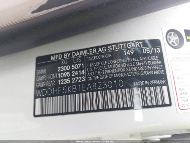 WDDHF5KB1EA823010 Mercedes-Benz E 350 E 350 Luxury