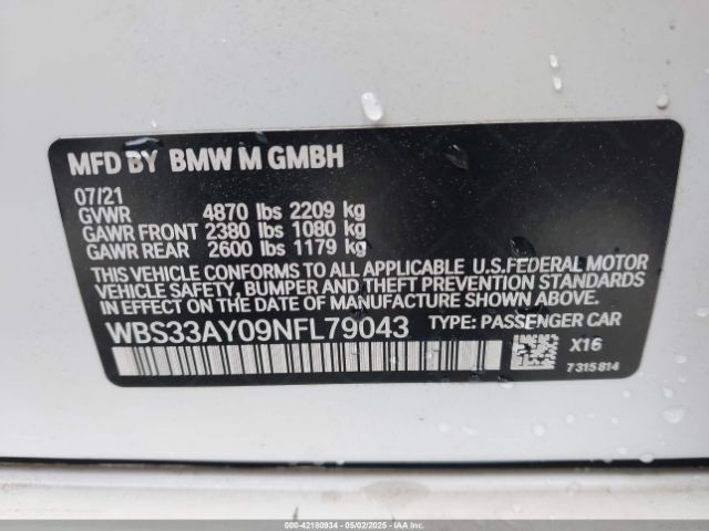 2022 BMW M3 WBS33AY09NFL79043 Photo 8