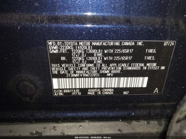 2024 TOYOTA RAV4 HYBRID 2T3RWRFV1RW232855 Photo 8