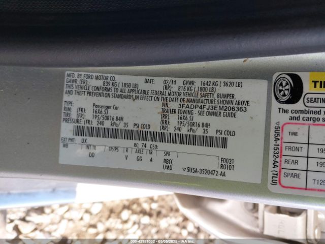 3FADP4FJ3EM206363 Ford Fiesta Titanium