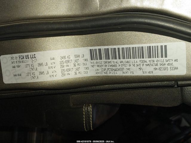 1C4PJMCS6HW634597 Jeep Cherokee Latitude 4x4