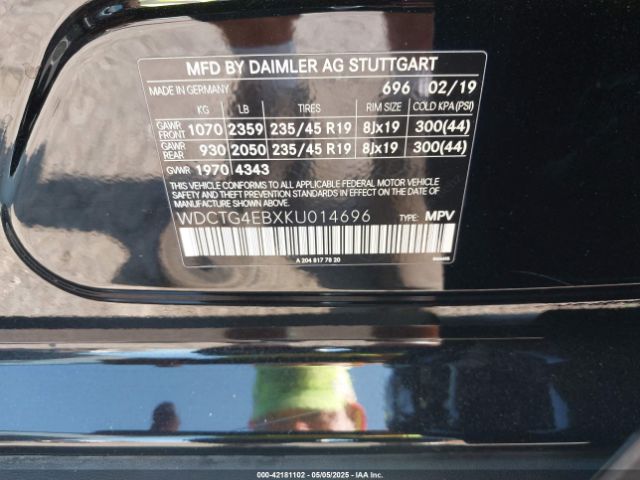 2019 MERCEDES-BENZ GLA 250 WDCTG4EBXKU014696 Photo 8