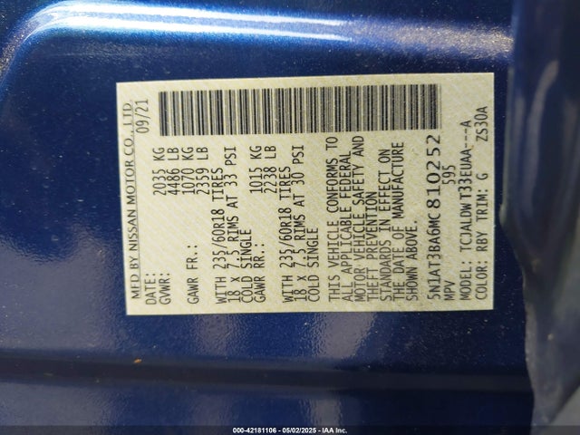 Nissan 2021 2021 5N1AT3BA6MC810252 Image 9